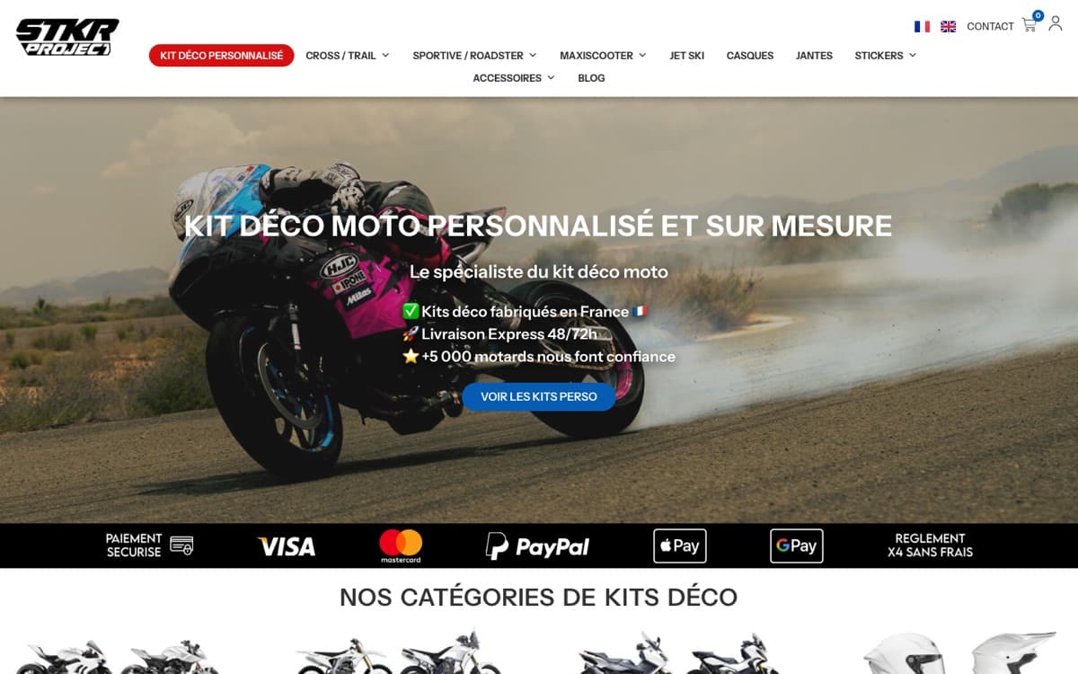 Page d'accueil du site de Stickers Project